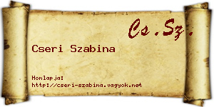 Cseri Szabina névjegykártya